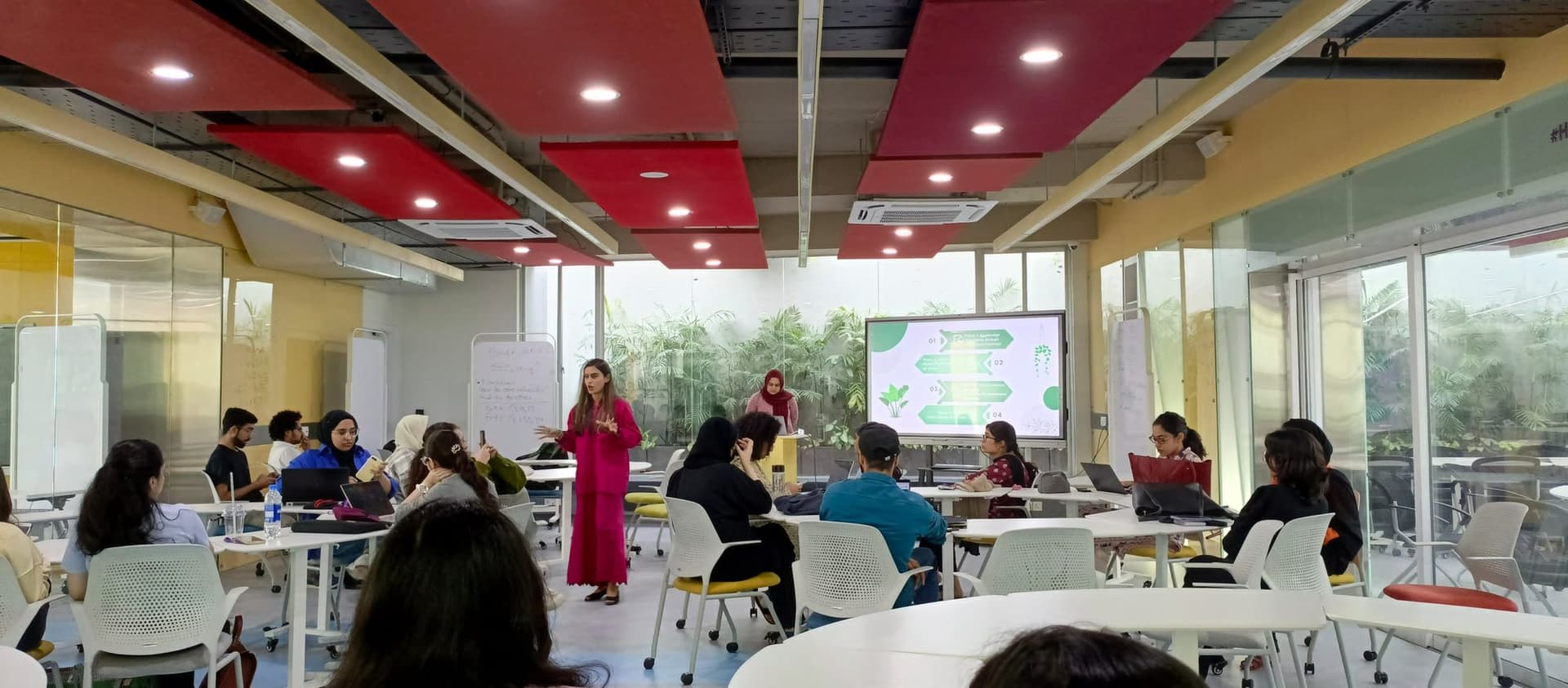 Lalain running an Environmental Leadership Forum climate workshop